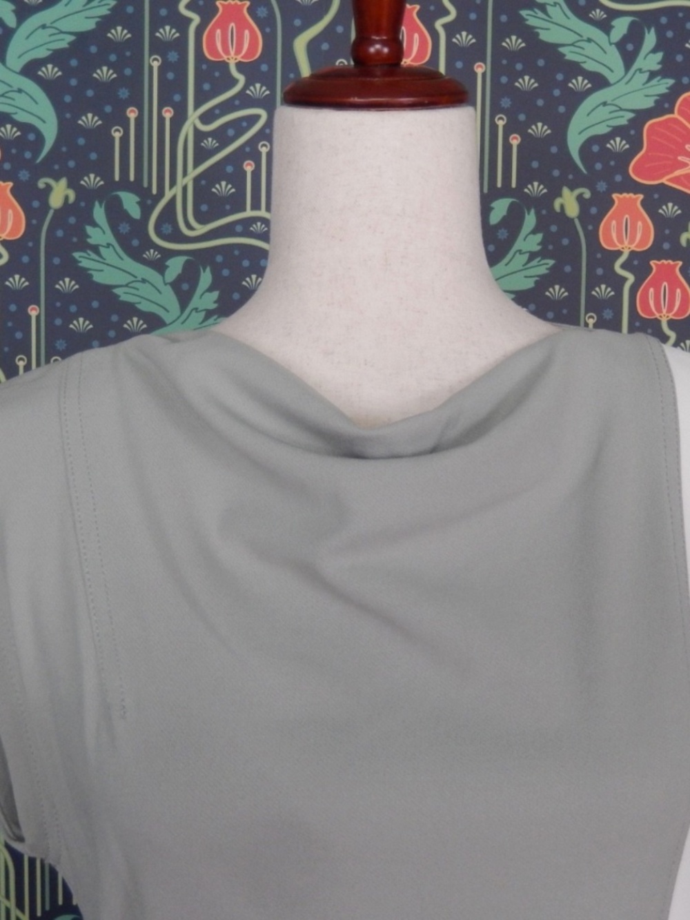 Donna Karan Sage Green White Colorblock Cap Sleeve Midi Dress New 8 - Picture 6 of 9